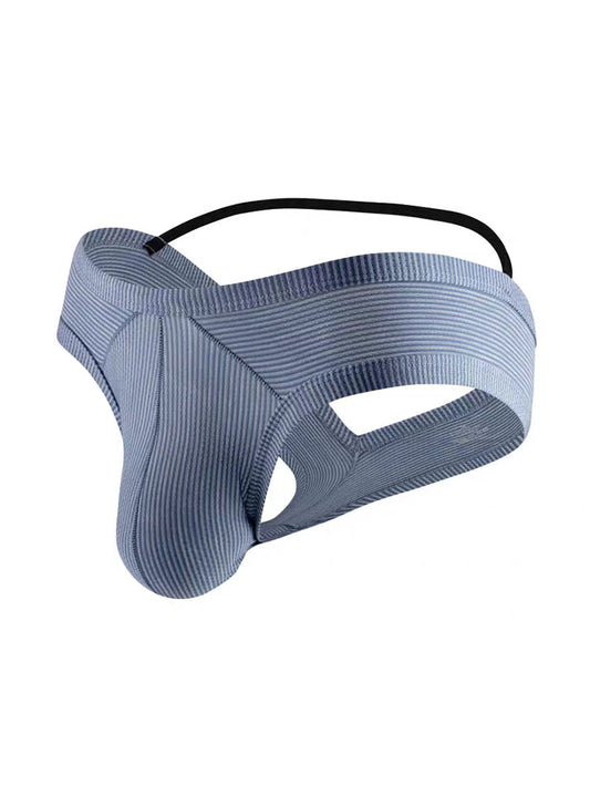 2 Pack Men's Low Rise Back Hollow 3D U-convex Large Pouch T-Back Briefs