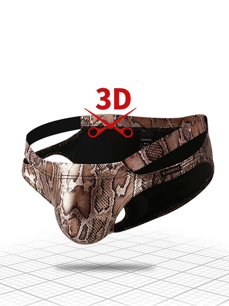2-pack Men's Snake Print Hollow Briefs