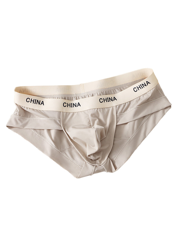 4 Pack Men's Ice Silk Antibacterial U-Convex Pouch Briefs