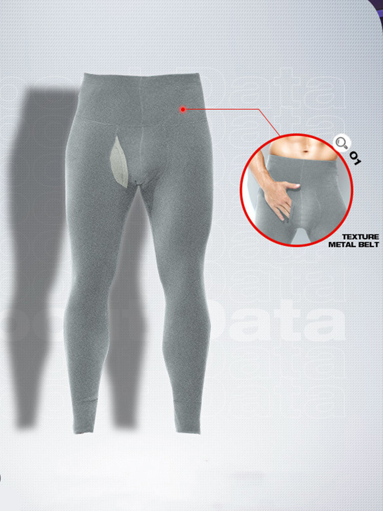 Men's High Waist Plus Fleece Cotton Warm Pants with  with Fly