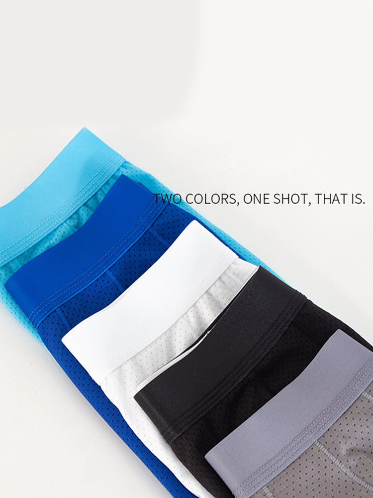 3 Pack Men's Mid Waist Breathable Mesh Home Aloha Boxers