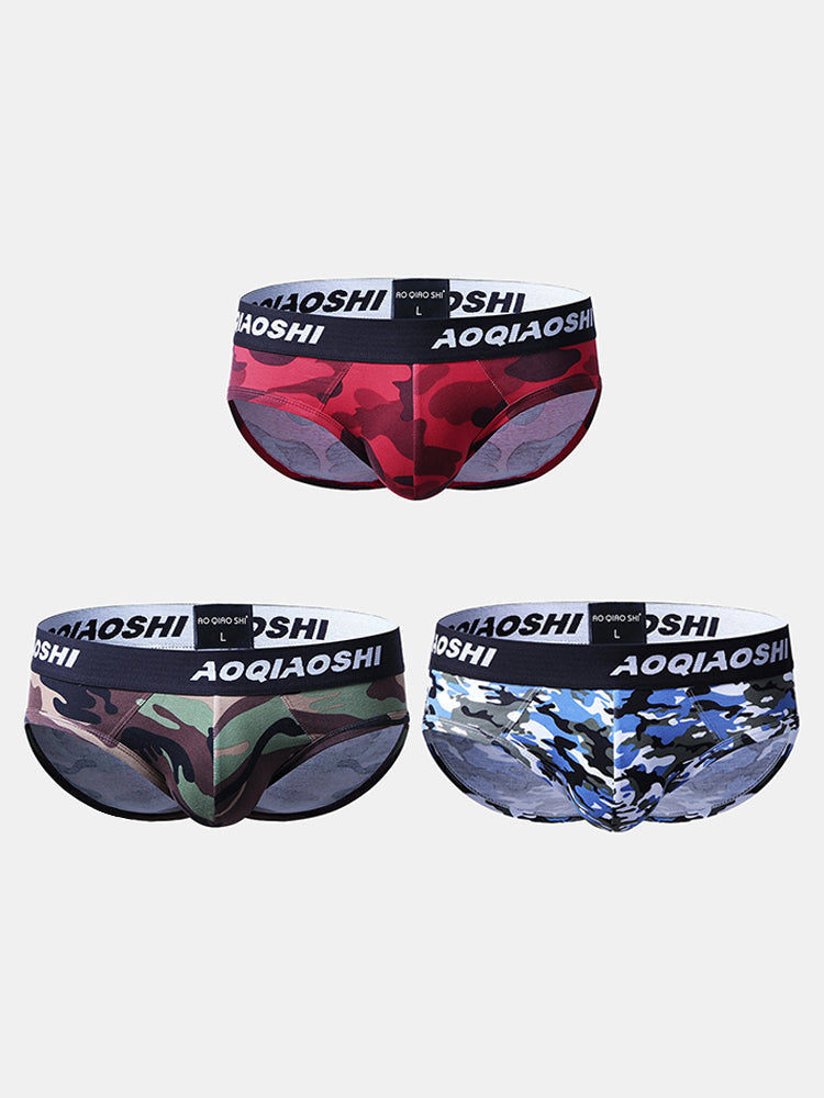 3 Pack Low Rise Camouflage Ball Support Underwear