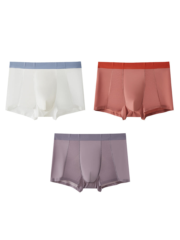 3 Pack Men's Soft Antibacterial Cooling Breathable Air Conditioner Trunks