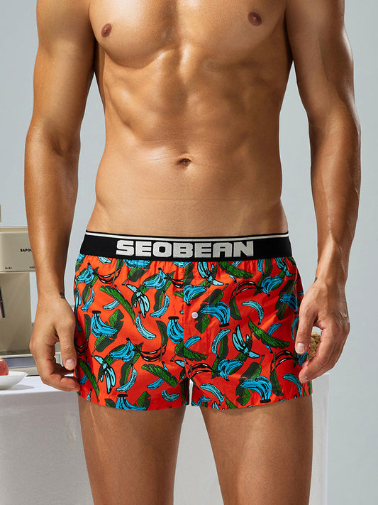 Men's Loose-Fit Printed Cotton Boxers