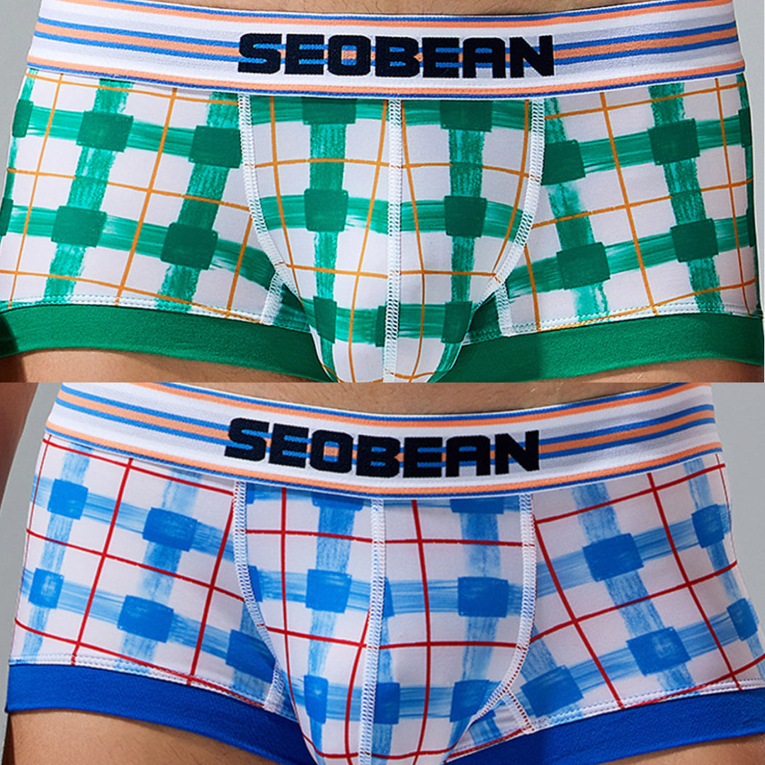 Men's Relaxed Plaid U Pouch Trunks