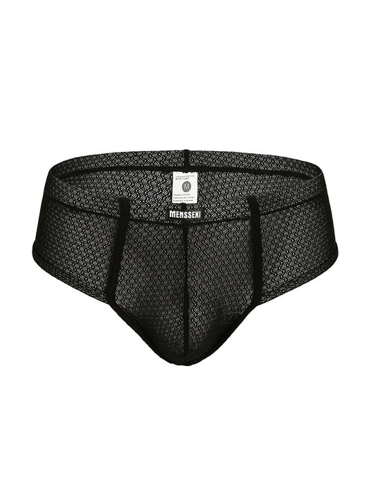 2 Pack Men's Low-Rise Lace Semi-Transparent Trunks