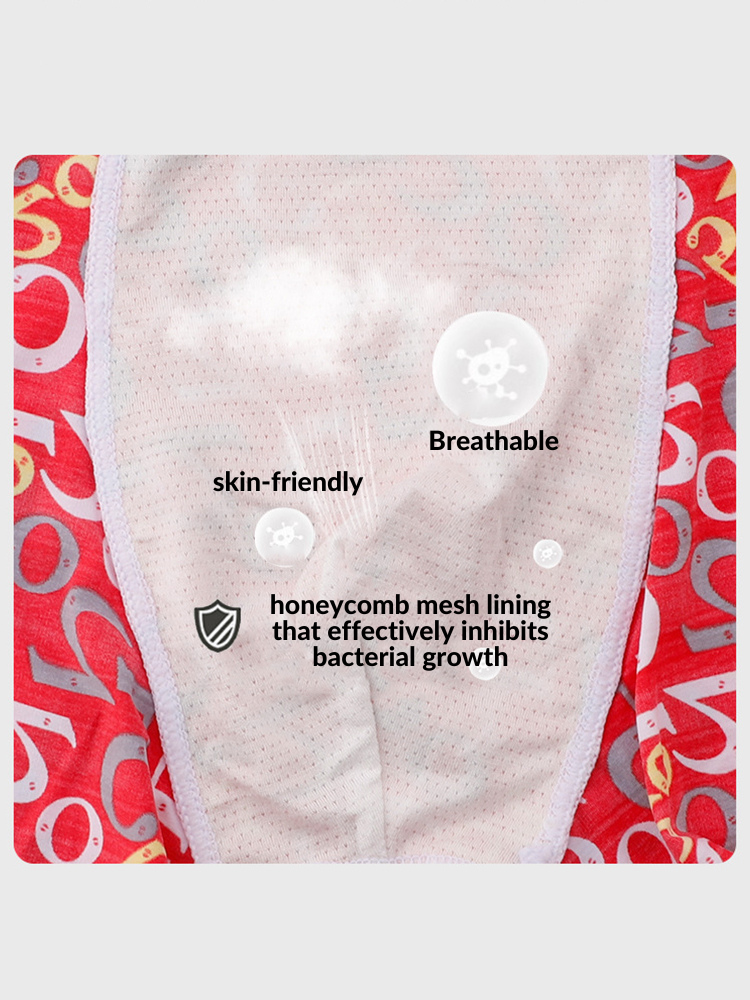 Men's Ice Silk Sexy Breathable Printed Boxers Briefs