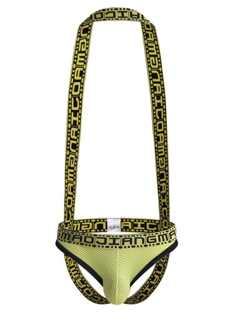 Men's Sexy Mesh U-convex Large Pouch Breathable Vest One-piece Suspender T-back