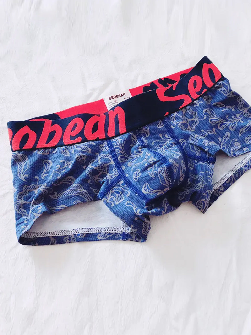 2 Pack Men's Cotton Lace Print Trunks