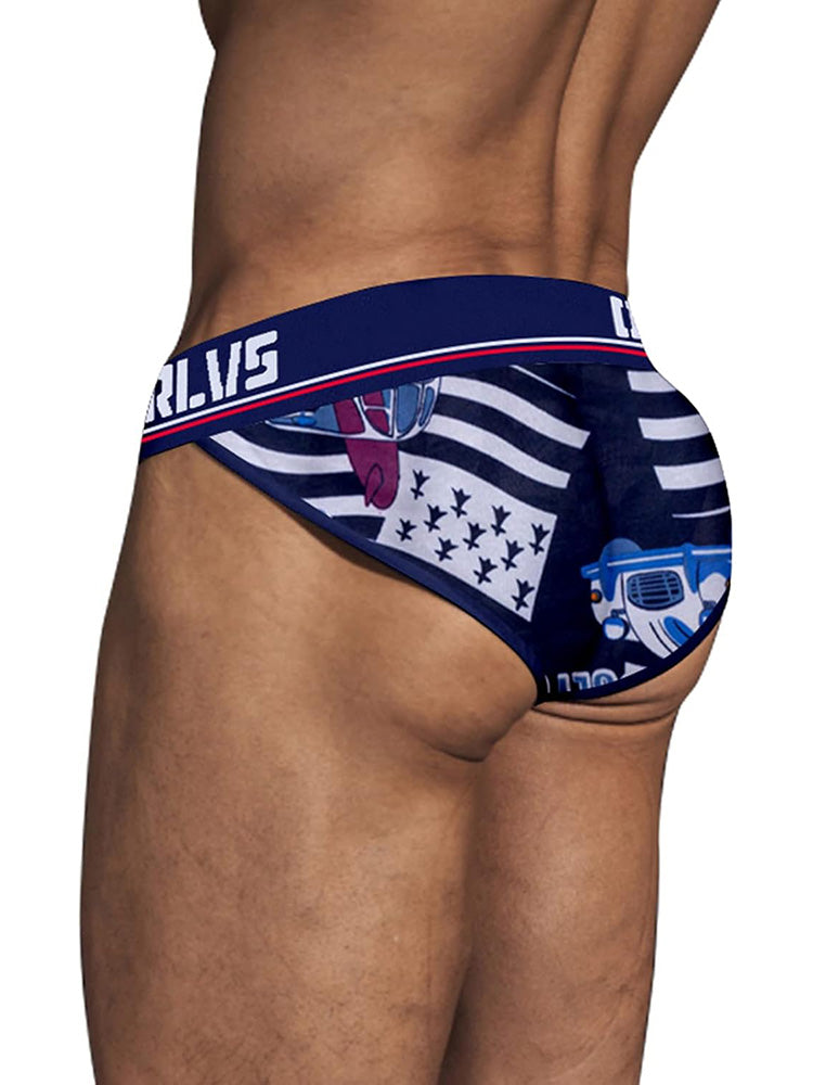 2 Pack Men's Breathable Ice Silk High-Cut Printed Bikini