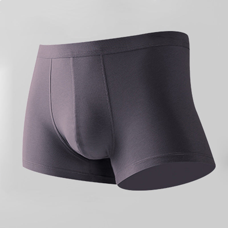 4Pcs Modal Pure Color Thin U Convex Boxer Briefs For Men