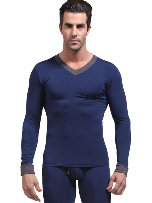 Mens Base Layers V-Neck Thermal Shirt