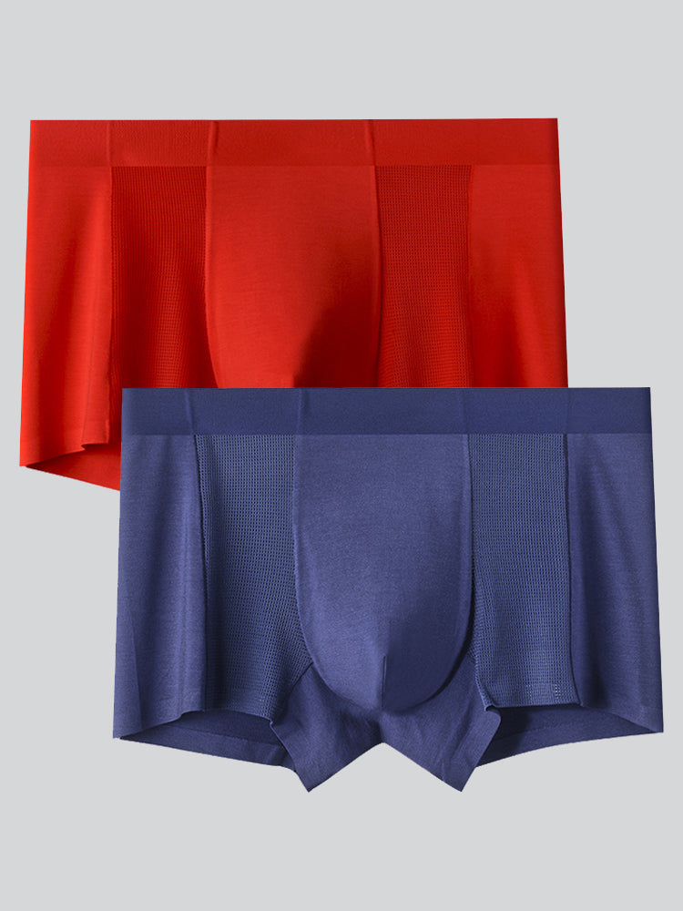 2 Pack Men's Breathable Seamless Modal Trunks