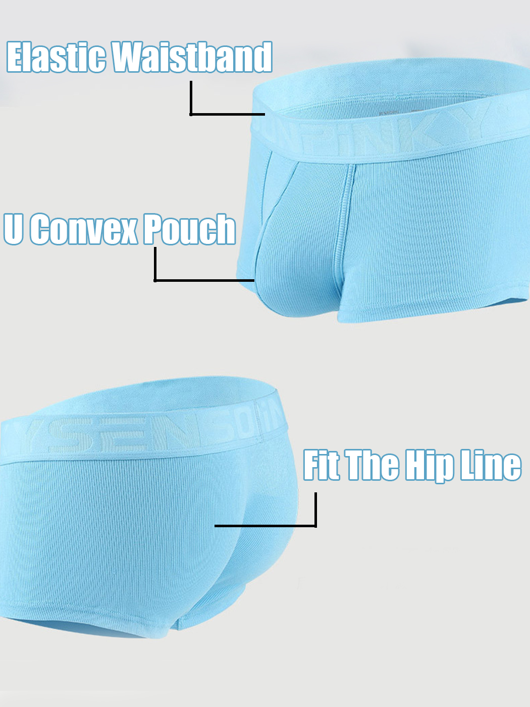 2 Pack Men's Breathable U Pouch Modal Trunks