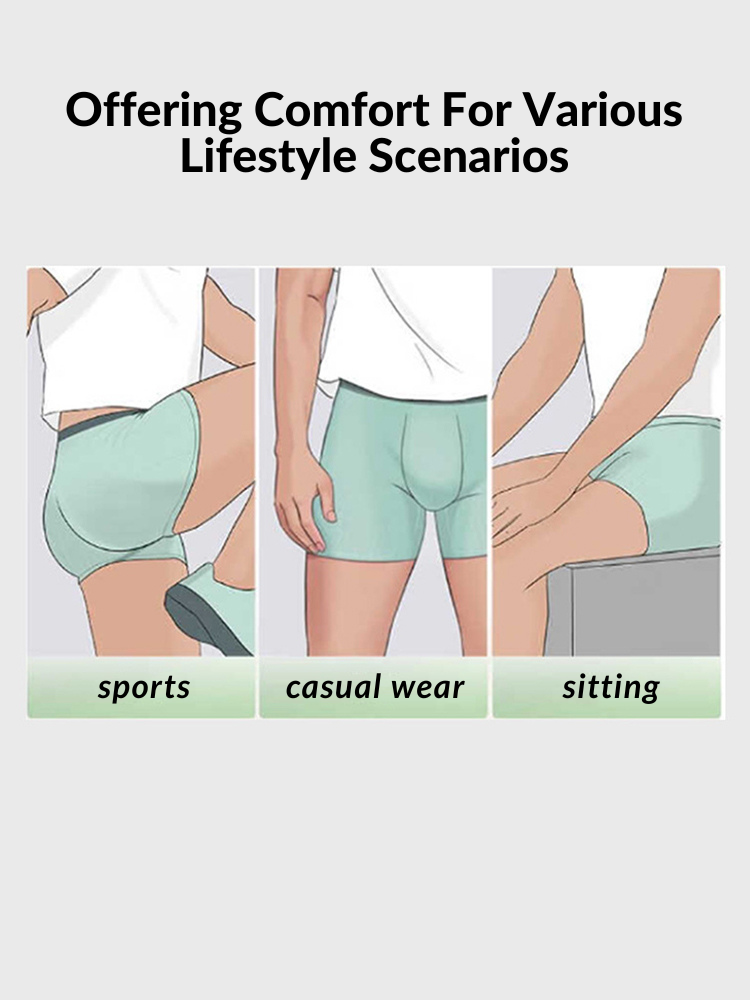 Men's Ice Silk Sexy Breathable Printed Boxers Briefs