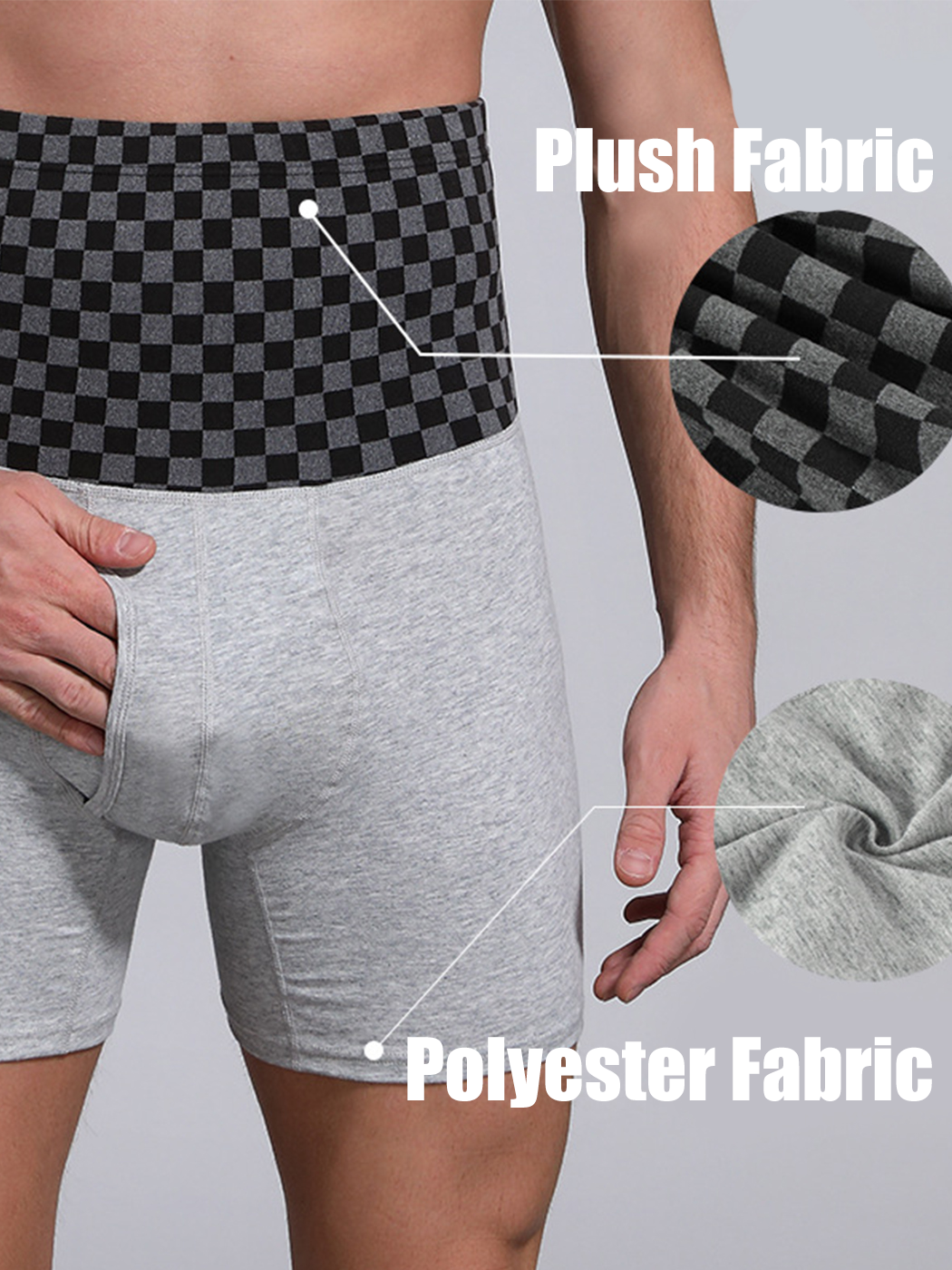 Men's Tummy Control Boxer Briefs With Functional Fly