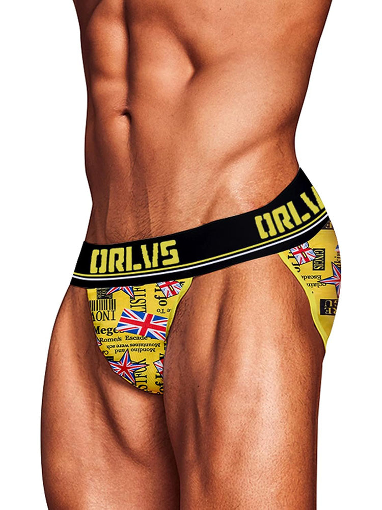 2 Pack Men's Breathable Ice Silk High-Cut Printed Bikini