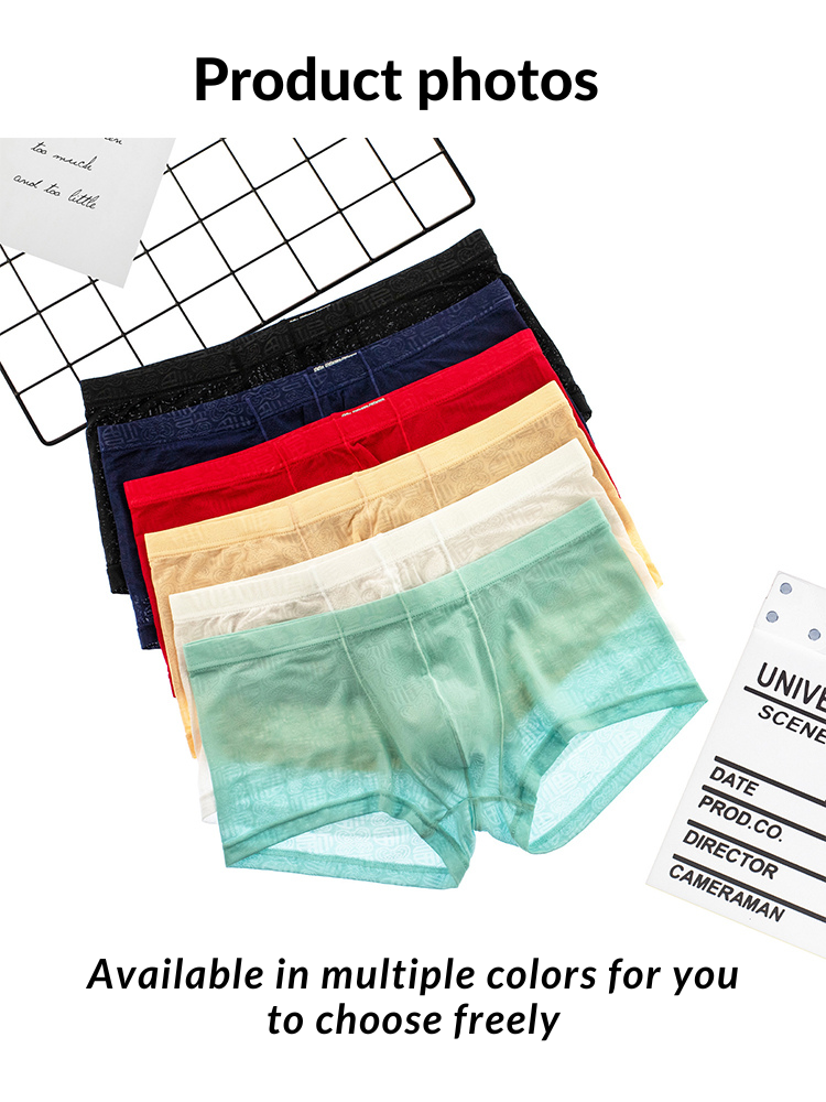 4 Pack Men's Sexy Breathable Jacquard Trunks