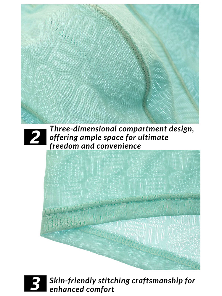 4 Pack Men's Sexy Breathable Jacquard Trunks