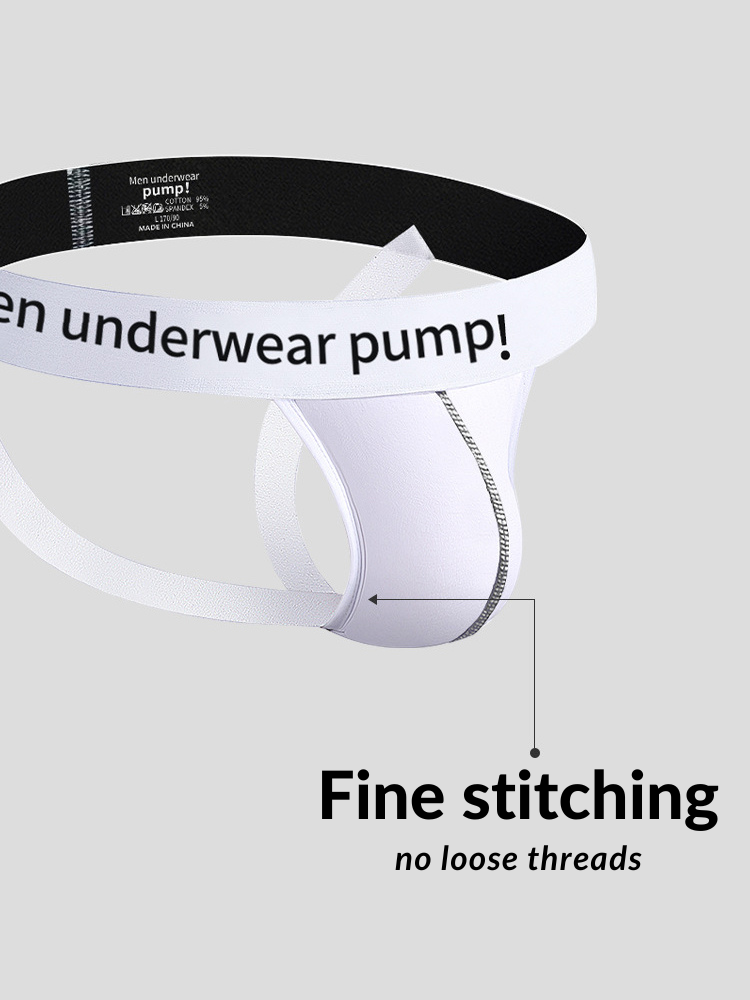 2 Pack Men's Trendy Breathable Sexy Cotton Jockstrap