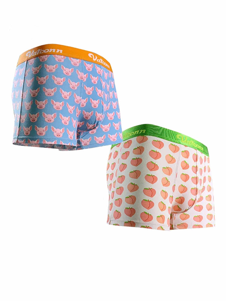 Couple 2 PCS Cotton Cartoon Breathable Underwear
