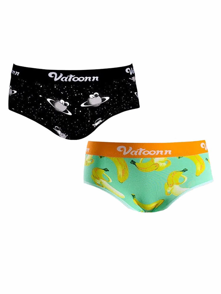Couple 2 PCS Cotton Cartoon Breathable Underwear