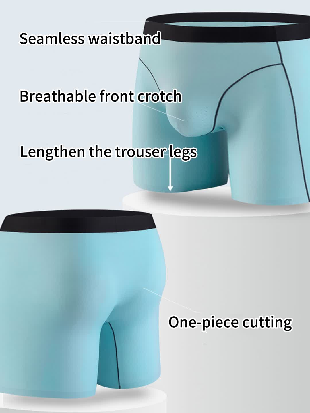 2 Pack Men's Sports Anti-Chafing Ice Silk Quick-Dry Boxers Briefs & Midway Briefs