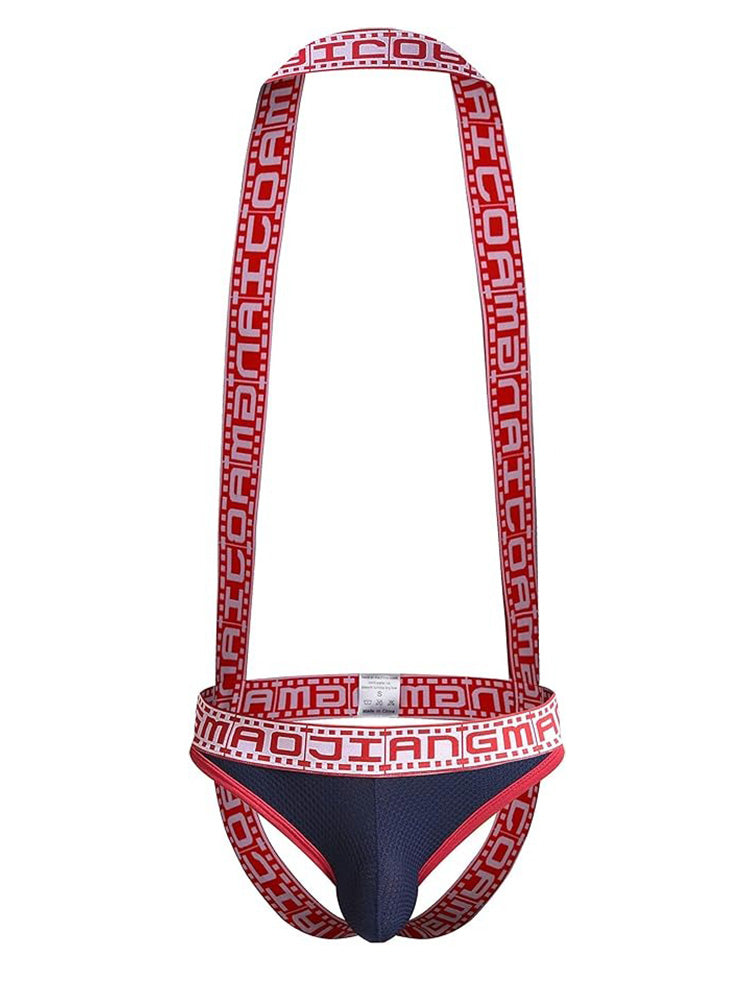 Men's Sexy Mesh U-convex Large Pouch Breathable Vest One-piece Suspender T-back