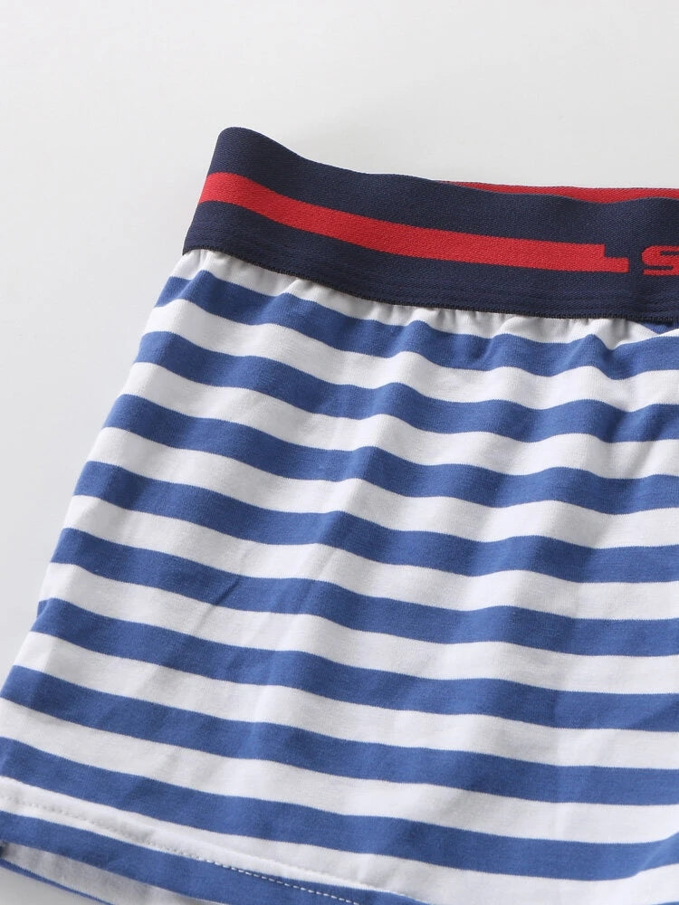 Men's Striped Casual Loungewear Loose Boxer Briefs