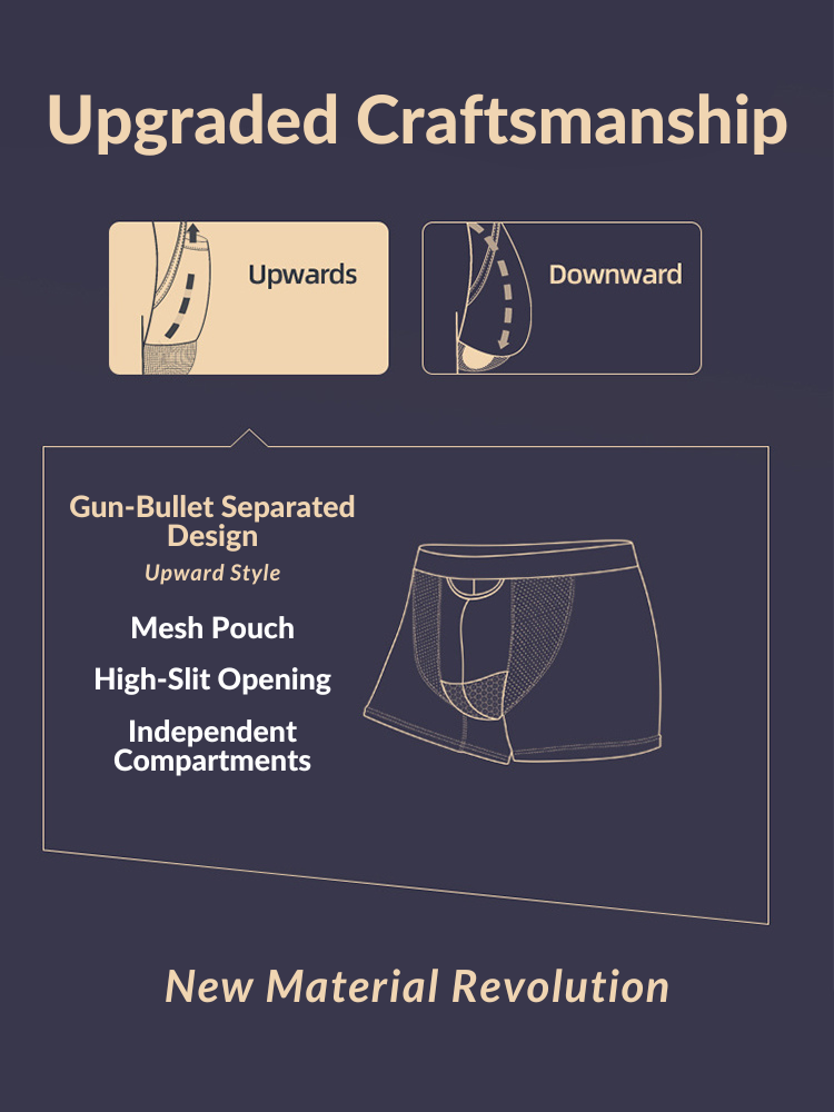 2 Pack Men's Bullet Separation Large Pouch Trunks