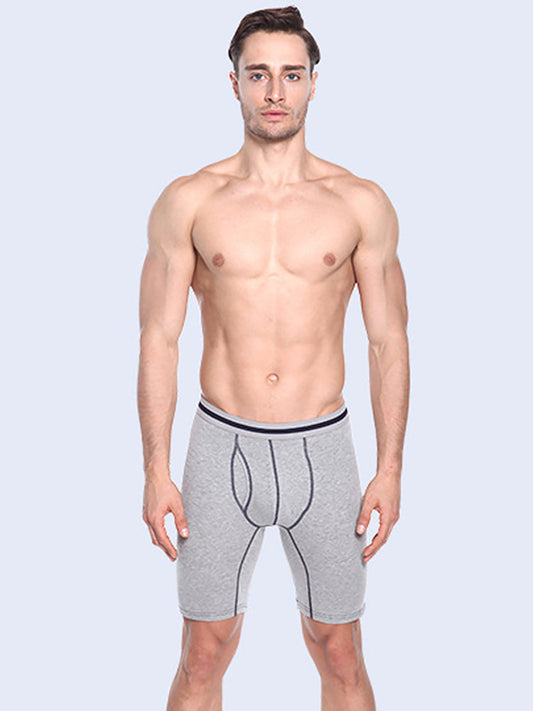 Men's Soft Cotton Boxer Briefs With Open Fly
