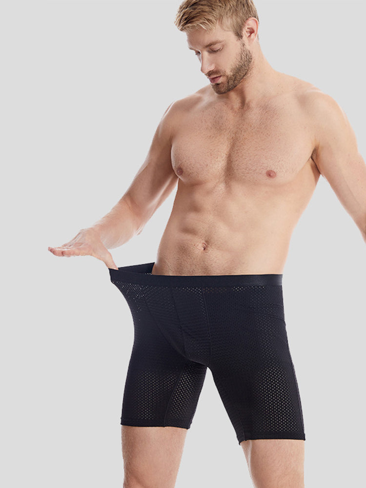 Men's Quick Dry Mesh Long Leg Boxer Briefs