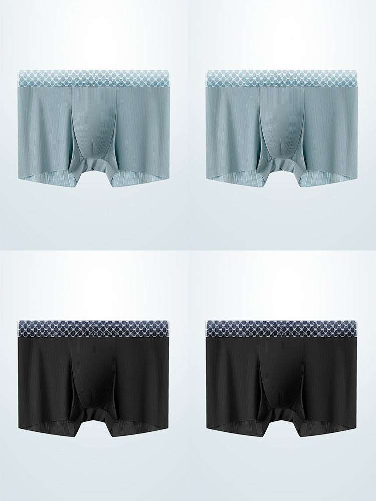 4 Pack Breathable Support Pouch Trunks For Men