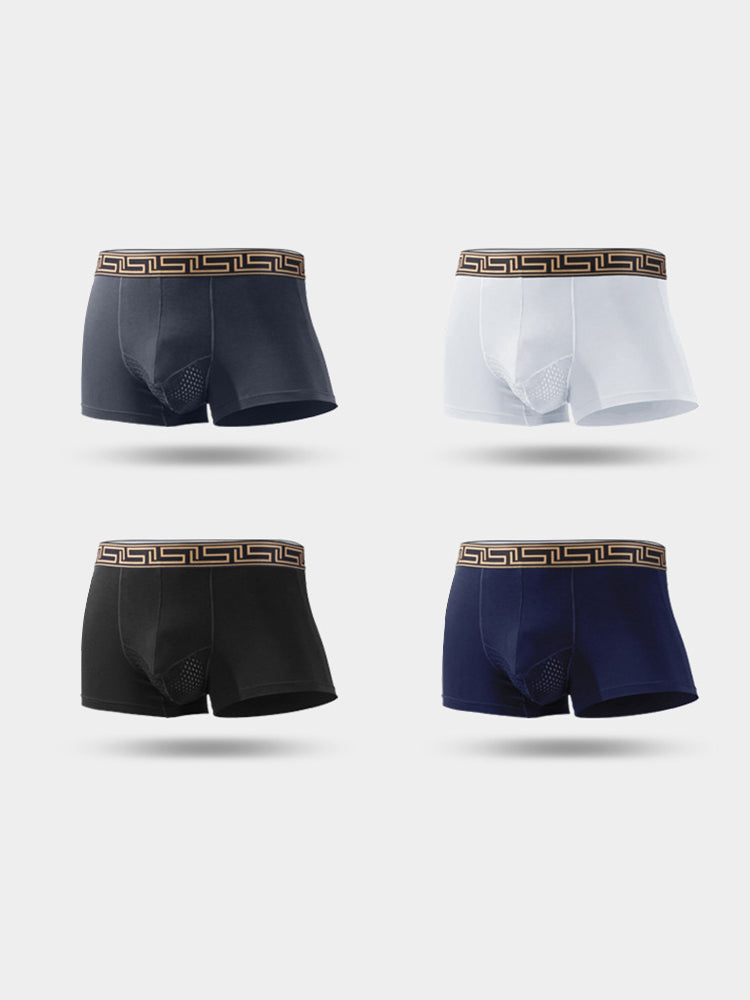 4 Pack Men's Athletic Mesh Pouch Trunks