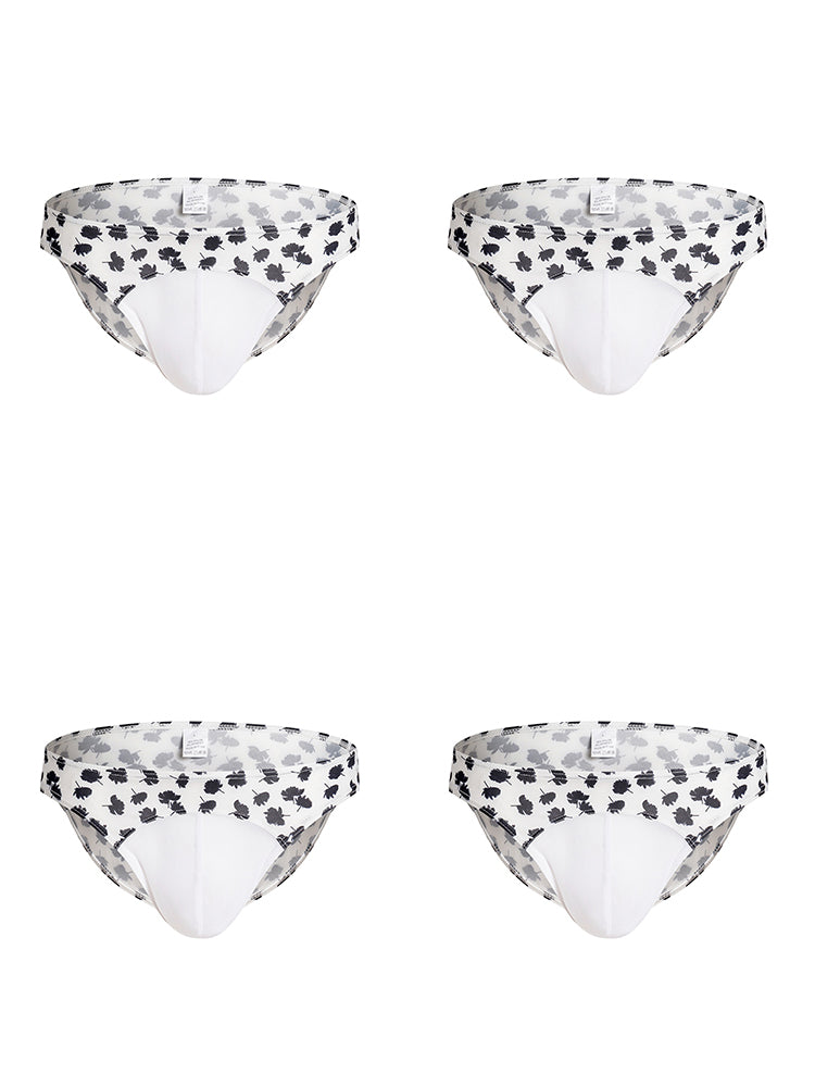 4 Pack Men's Sexy Print Pouch Bikini