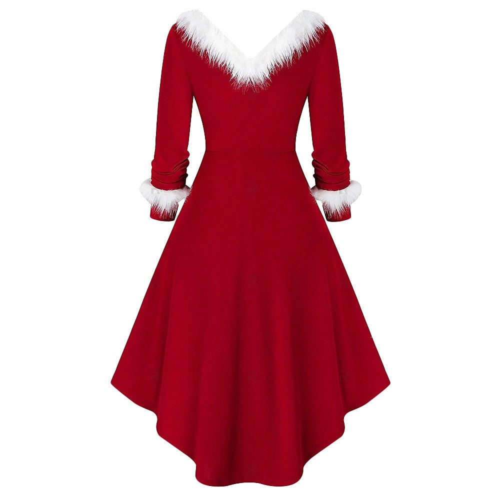 Women’s Santa Claus Costume – Christmas Dress for Holiday, Cosplay, Carnival & Masquerade, Festive Vacation Outfit