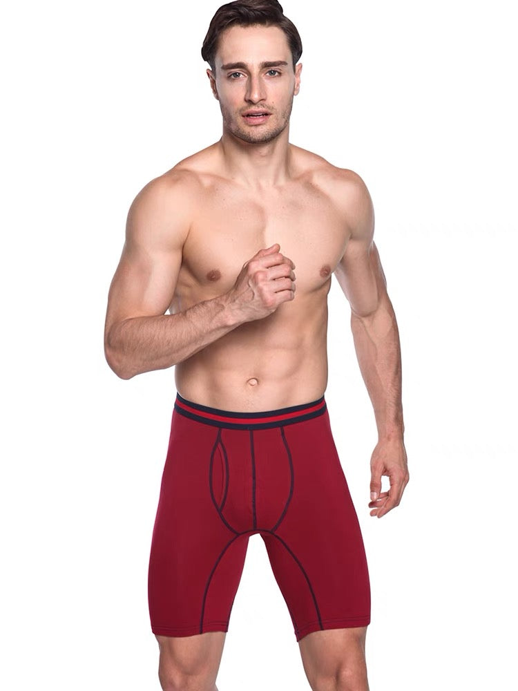 Men's Soft Cotton Boxer Briefs With Open Fly
