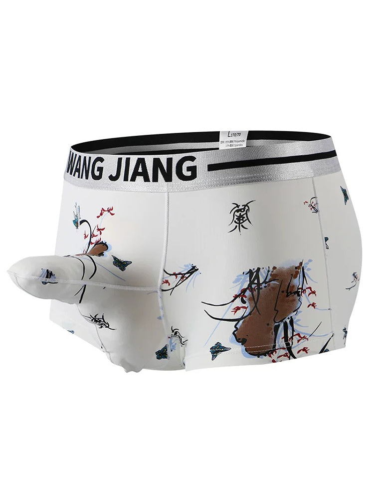 3 Pack Men's Ice Silk Dual Pouch Trunks