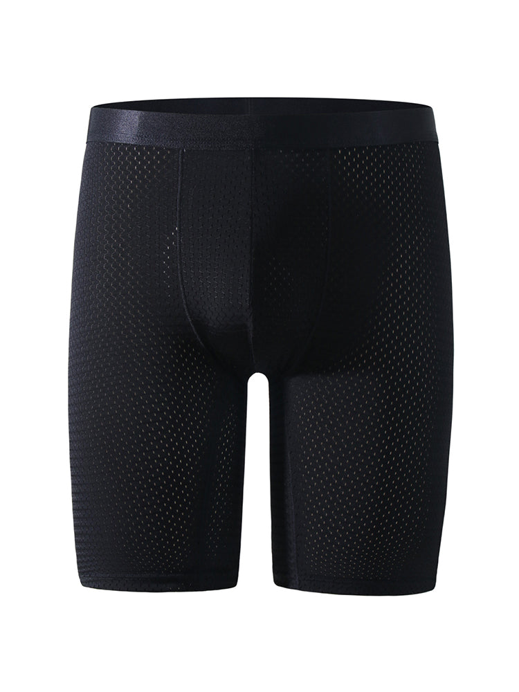 Men's Quick Dry Mesh Long Leg Boxer Briefs