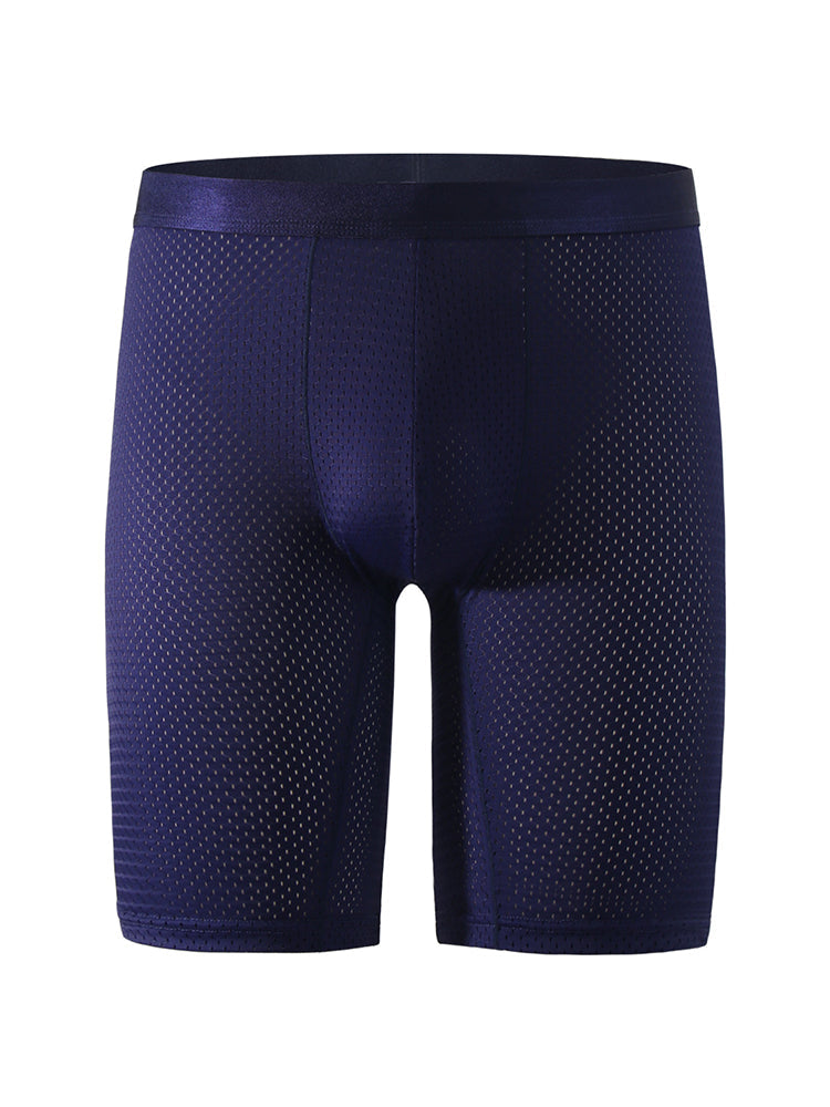 Men's Quick Dry Mesh Long Leg Boxer Briefs
