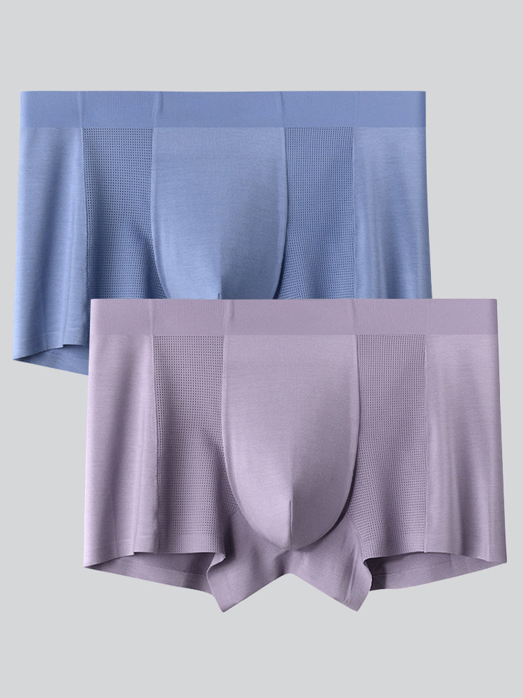 2 Pack Men's Breathable Seamless Modal Trunks