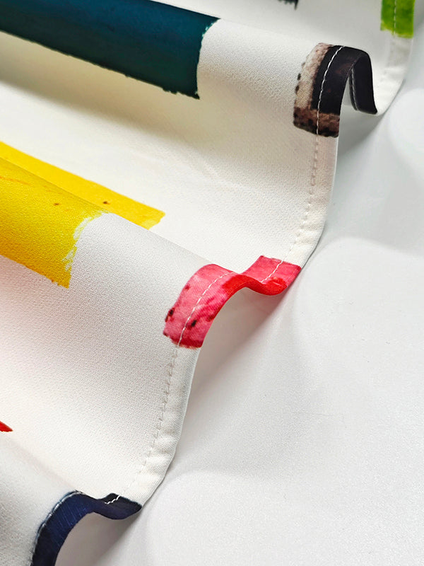 A-Line Loose Contrast Color Pockets Split-Side Round-Neck Midi Dresses