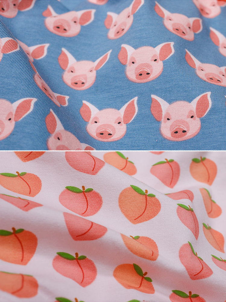 Couple 2 PCS Cotton Cartoon Breathable Underwear