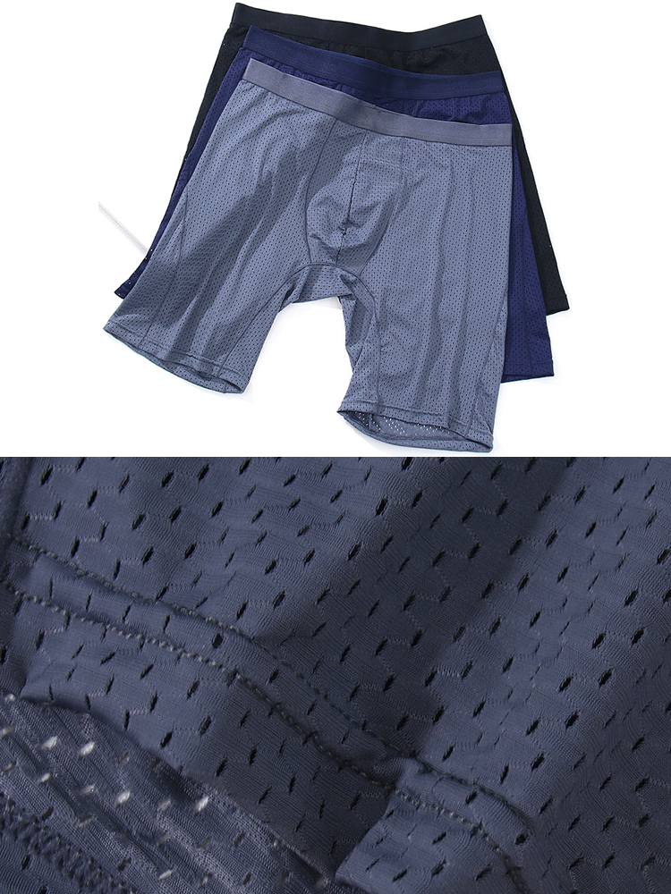 Men's Quick Dry Mesh Long Leg Boxer Briefs
