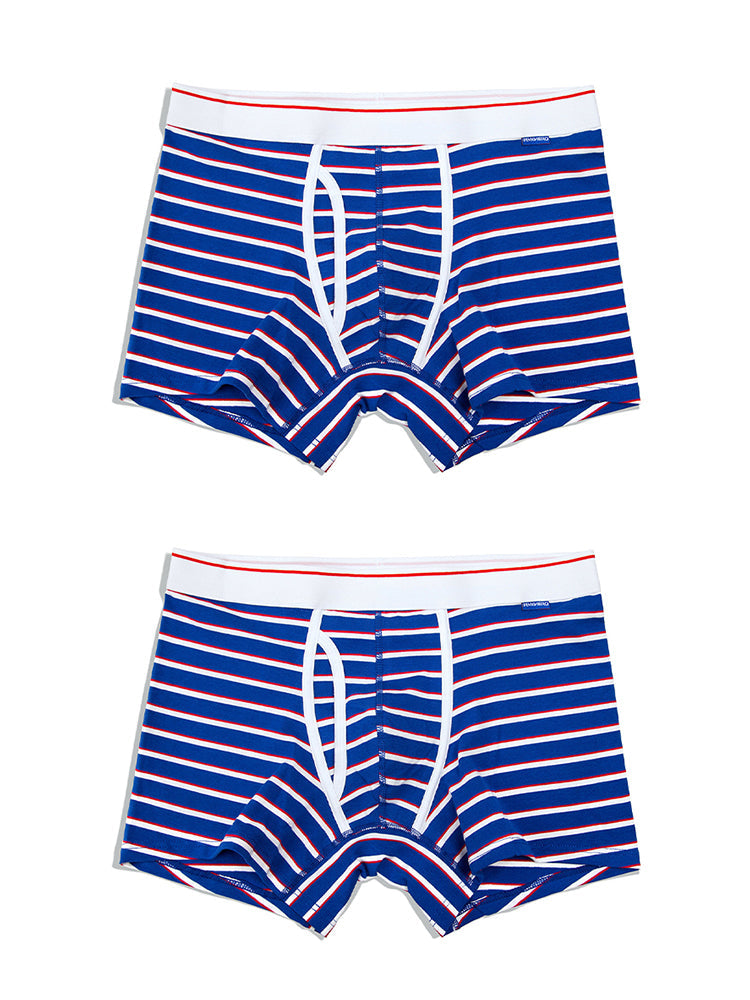 2 Pack European Luxury Brand Personalized Striped Men's Underwear