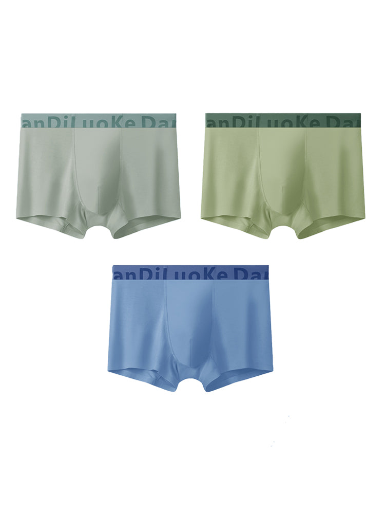 3 Pack Men's Antibacterial Seamless Boxer Briefs