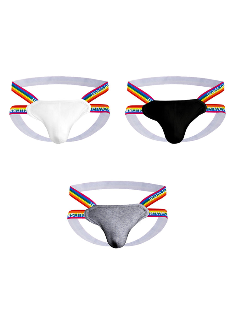 3-pack Men's Rainbow Cotton Thong