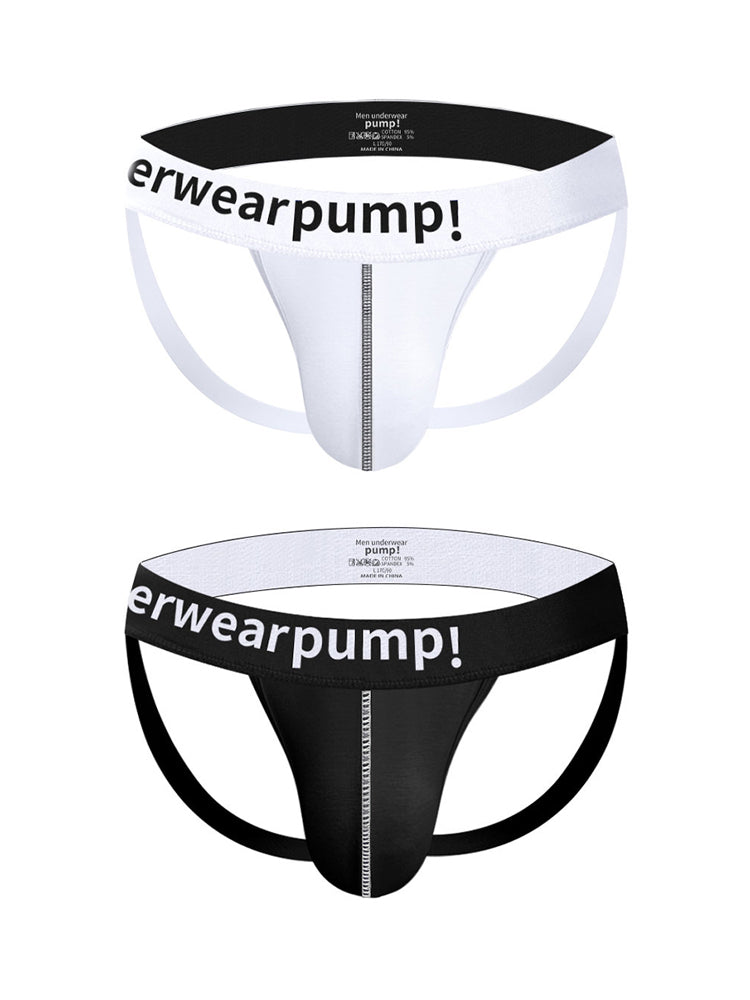 2 Pack Men's Trendy Breathable Sexy Cotton Jockstrap