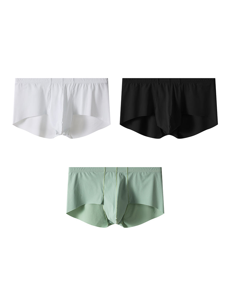 3 Pack Men's Contoured Pouch Seamless Trunks