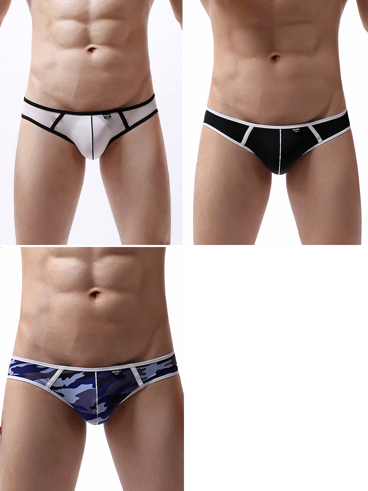 3-pack Men's Nylon Low-rise U-shaped Briefs